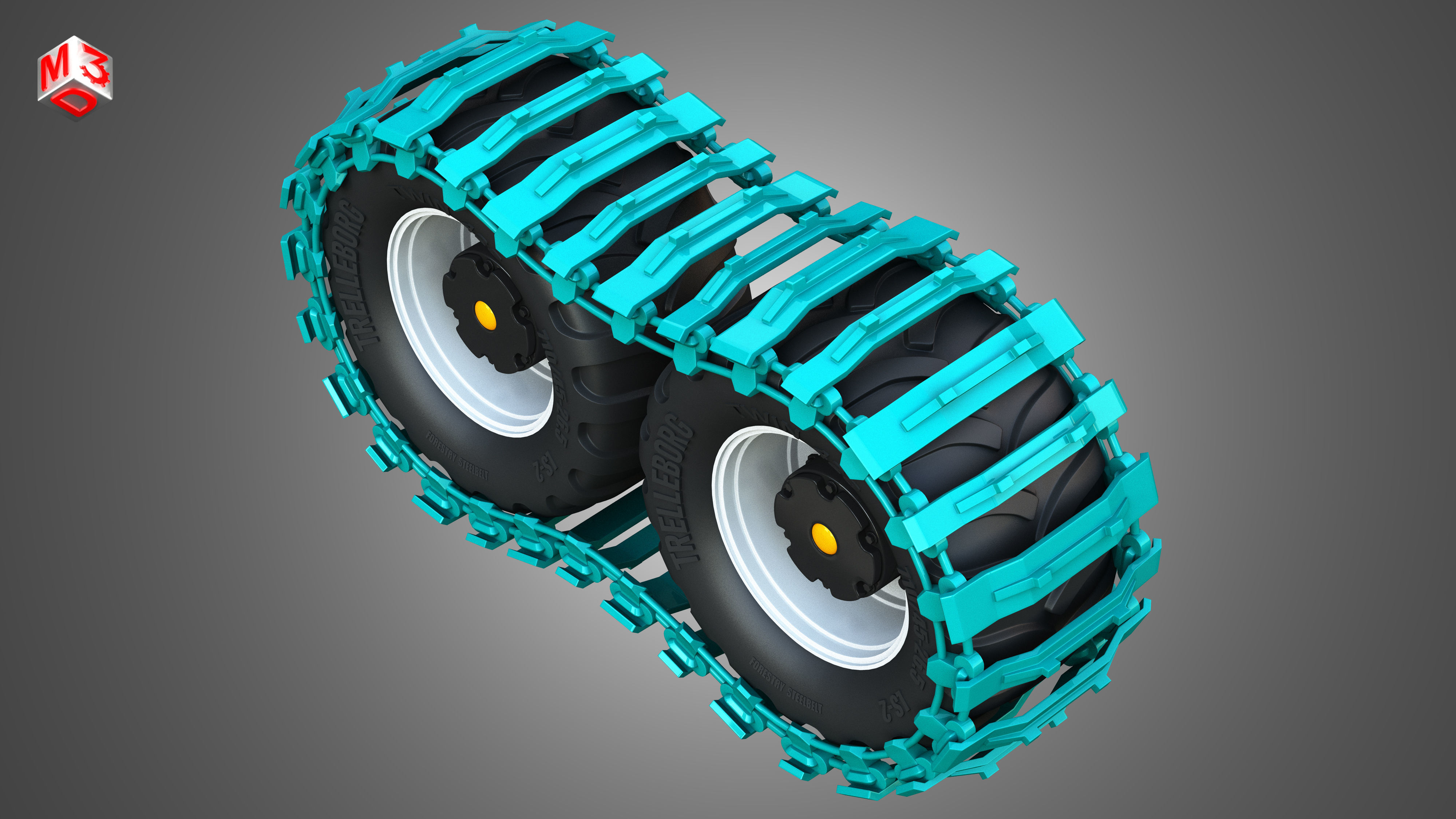 Tires with Tracks 3D model_6