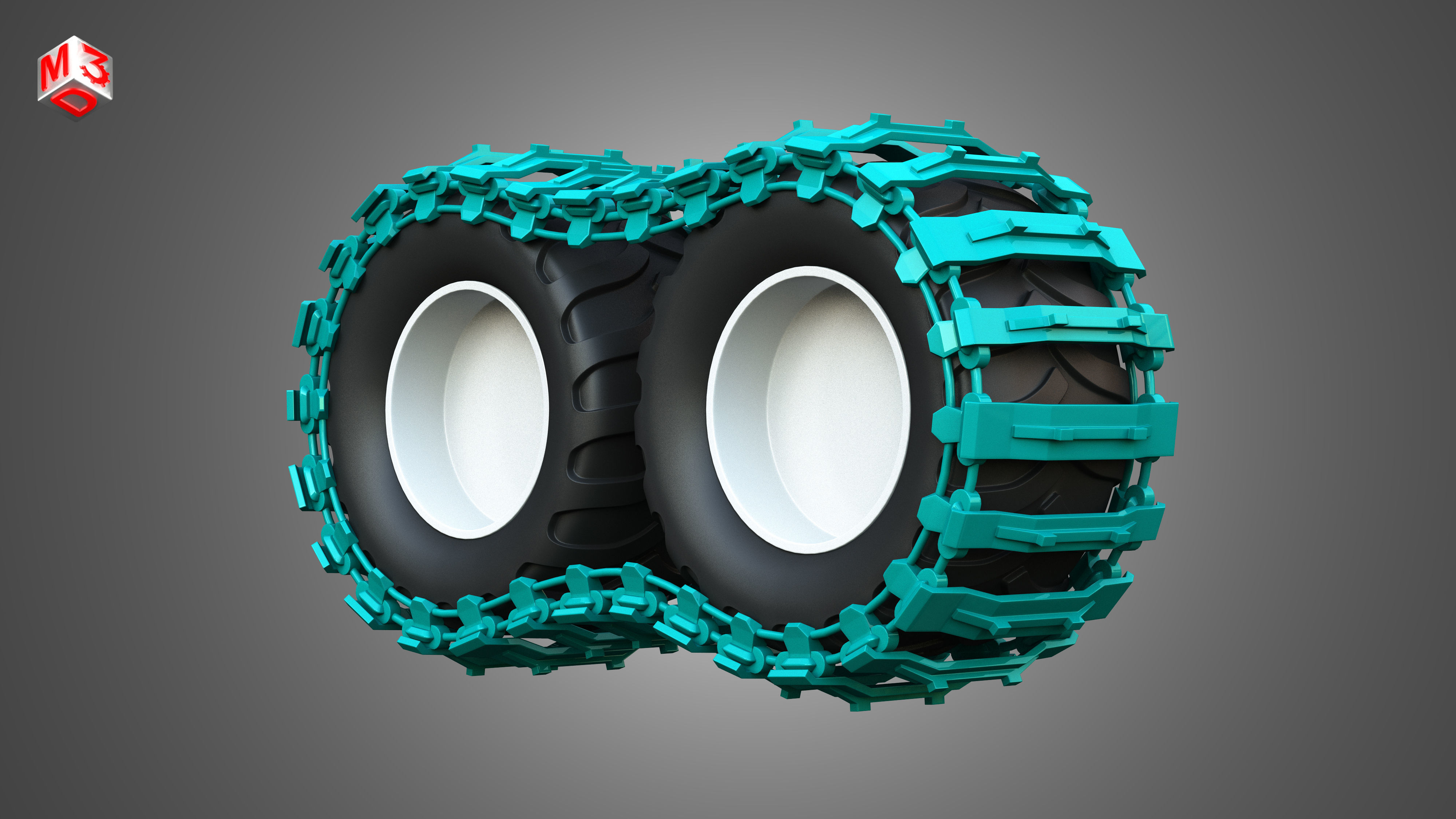 Tires with Tracks 3D model_3