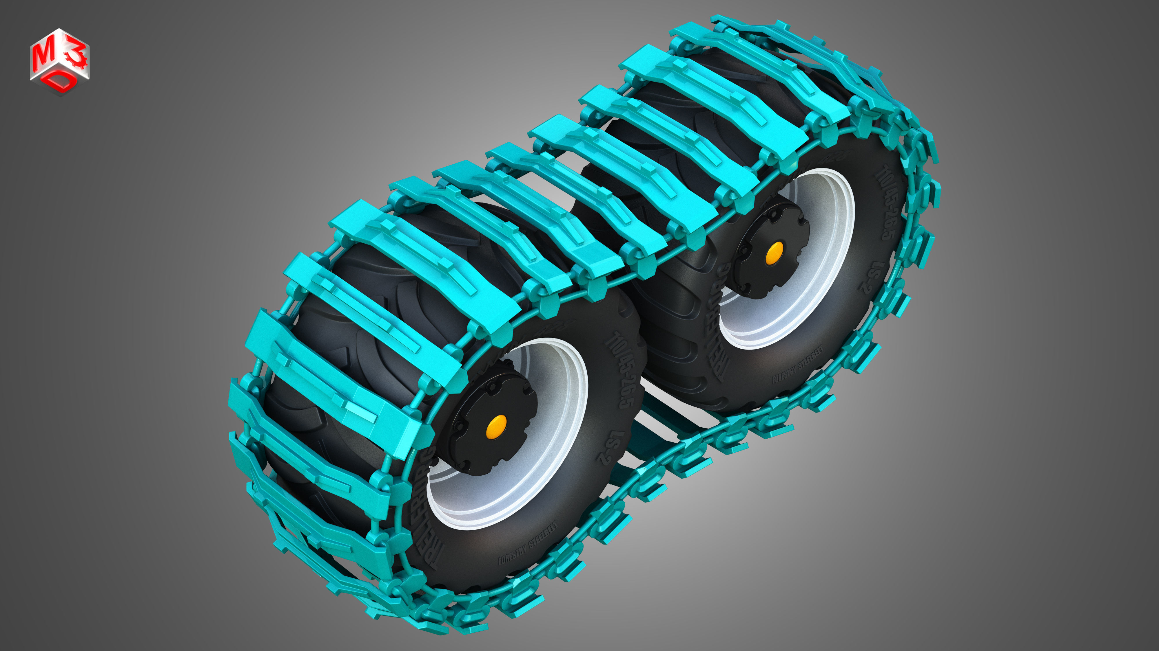 Tires with Tracks 3D model_4