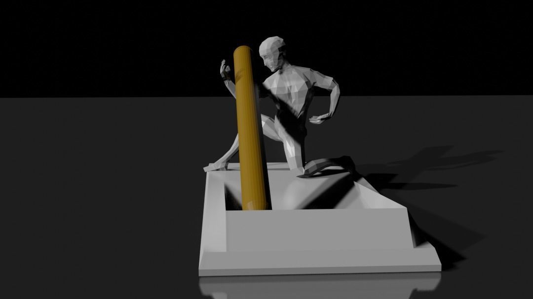 Low poly man pen holder Low-poly 3D model_5