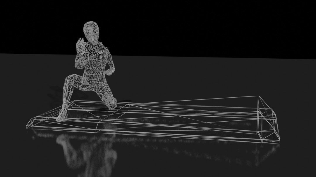 Low poly man pen holder Low-poly 3D model_3