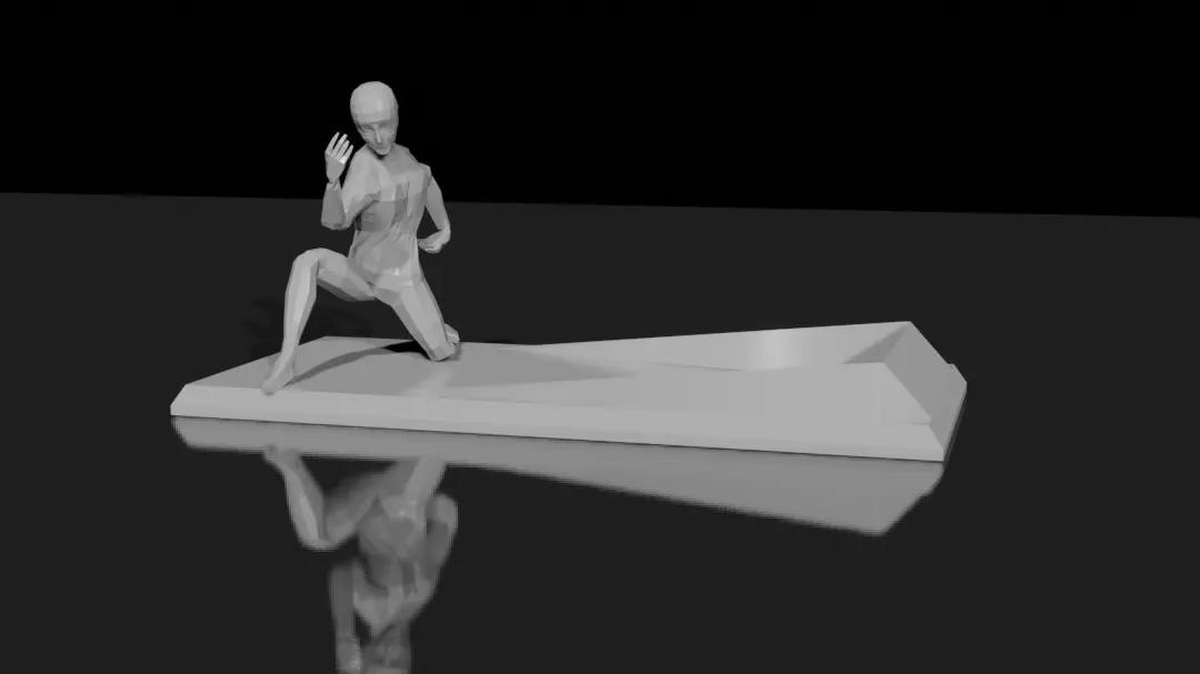 Low poly man pen holder Low-poly 3D model_0