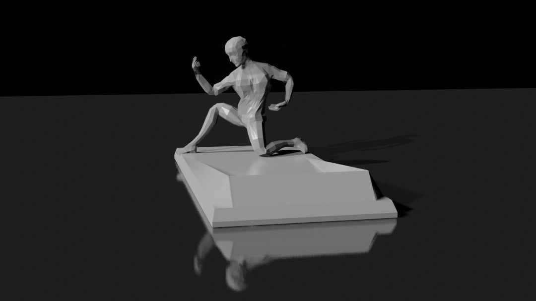 Low poly man pen holder Low-poly 3D model_1