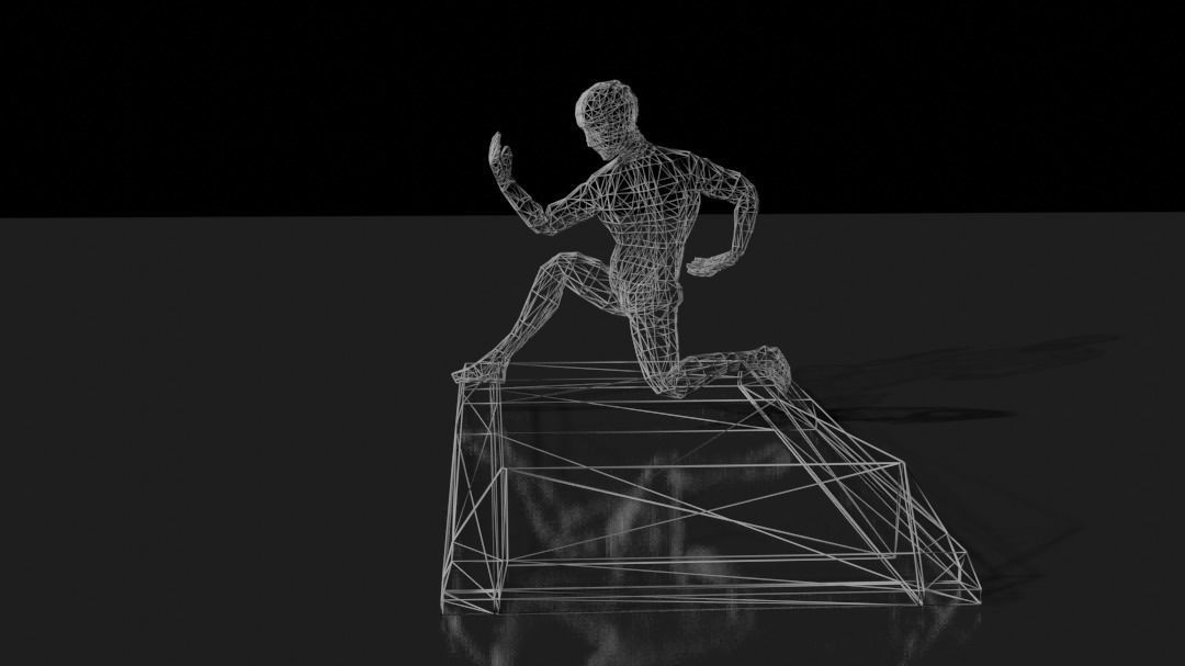 Low poly man pen holder Low-poly 3D model_4