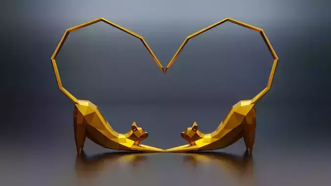 Cat Stretching Low poly