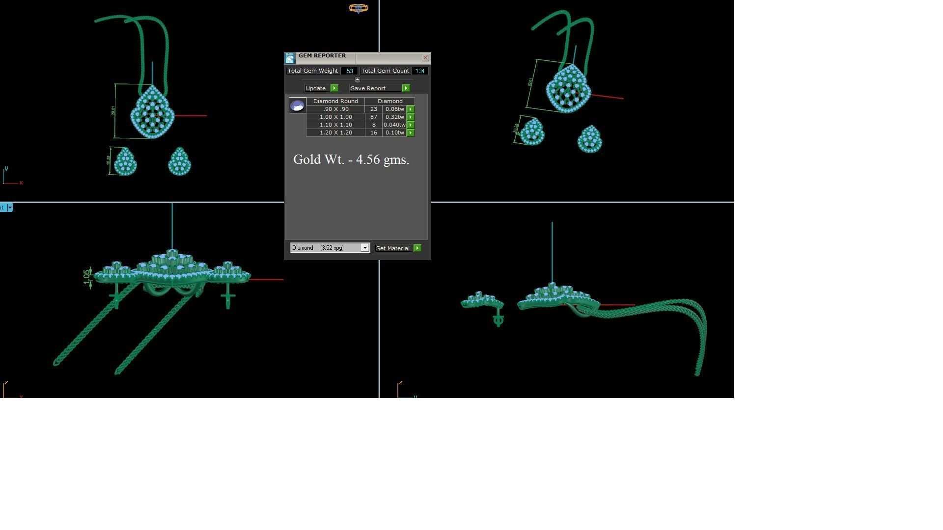 Pendant Earrings Combo 3D print model_1