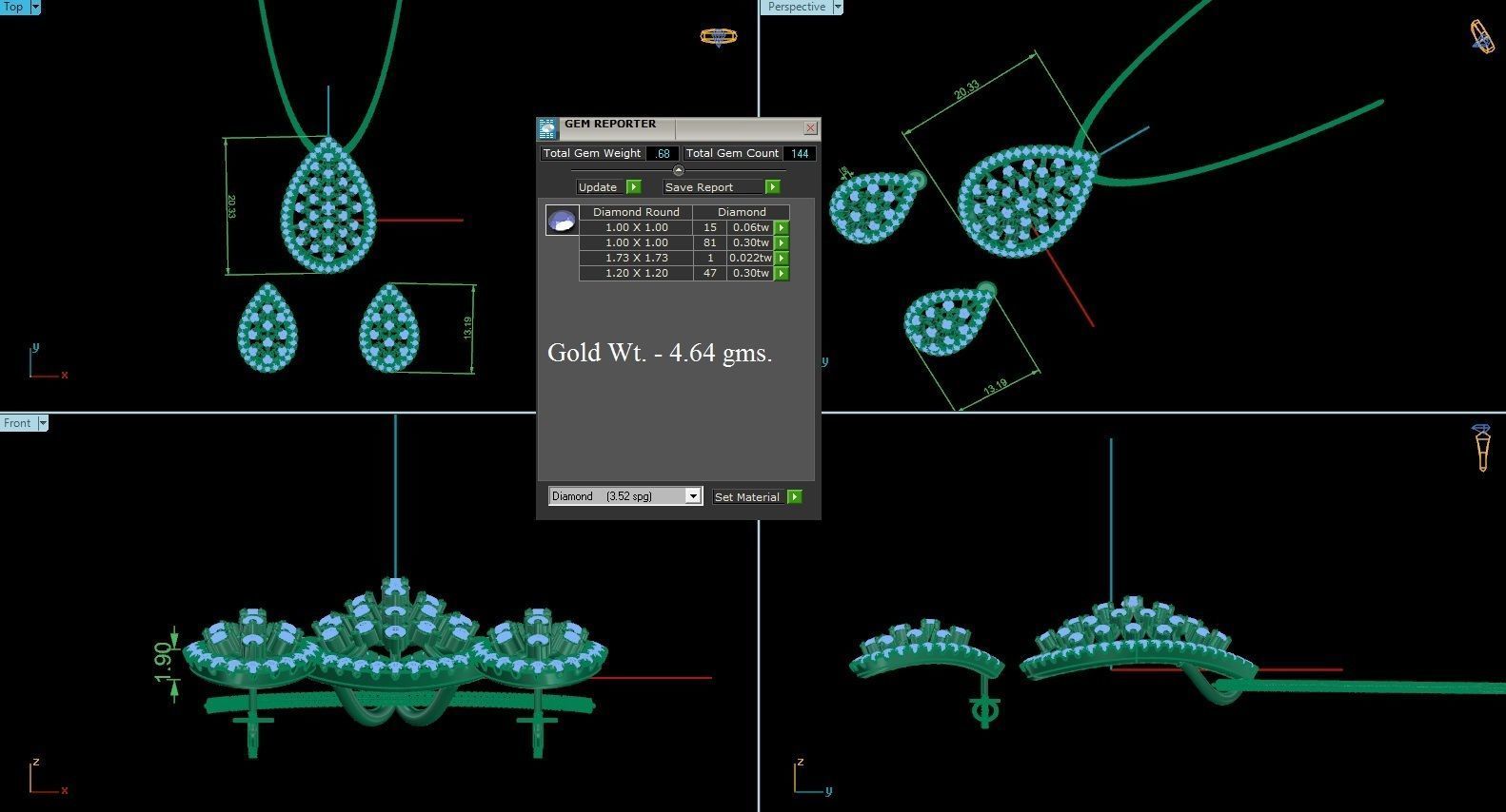 Pendant Earrings Combo 3D print model_1