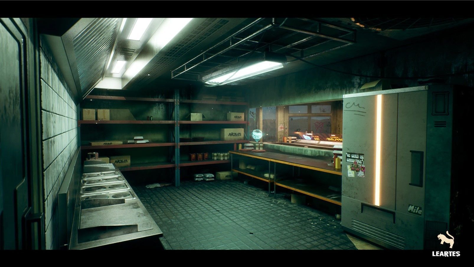 Nova Space Burgers Cyberpunk Abandoned Restaurant Bar Low-poly 3D model_12