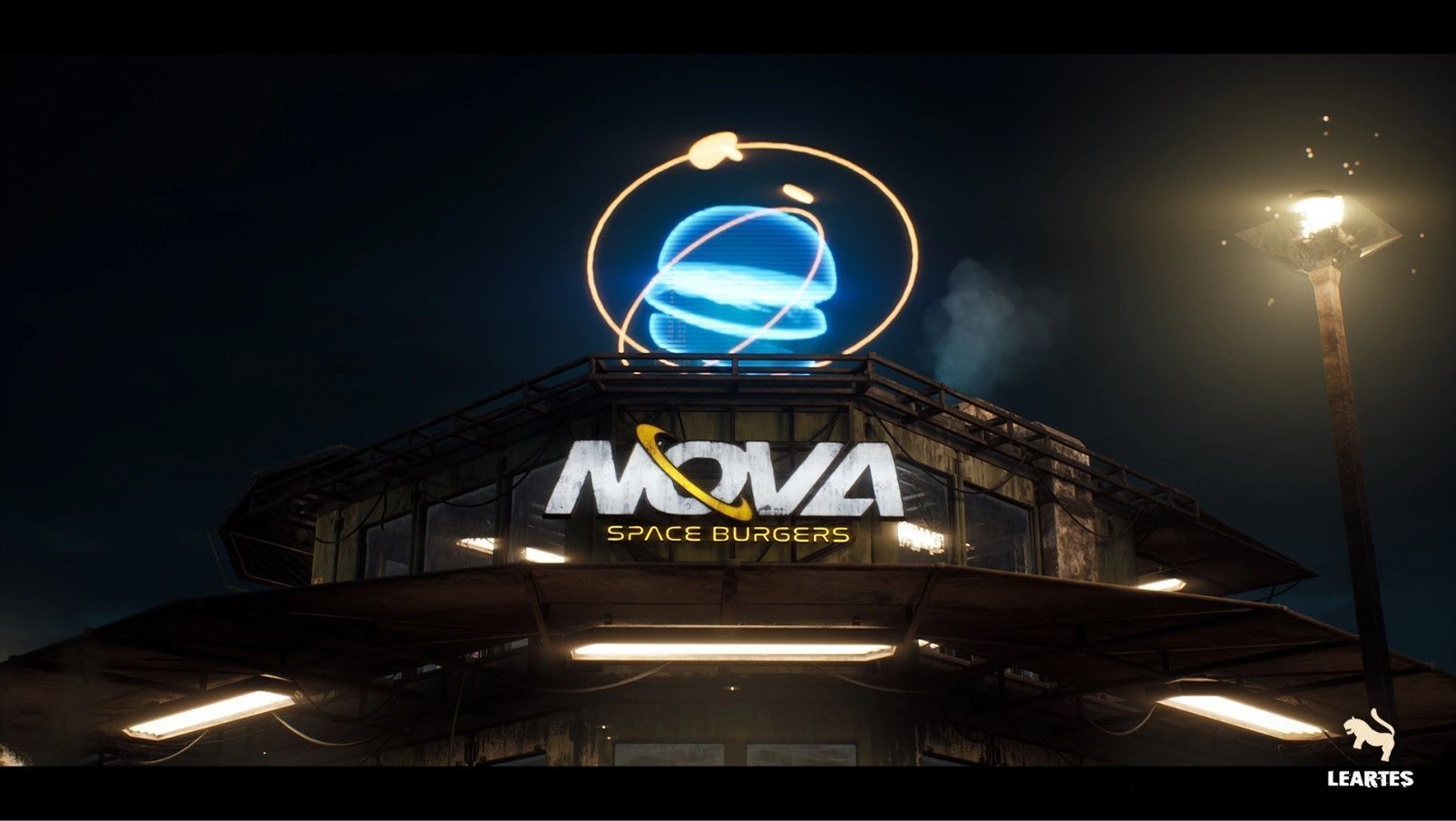 Nova Space Burgers Cyberpunk Abandoned Restaurant Bar Low-poly 3D model_21