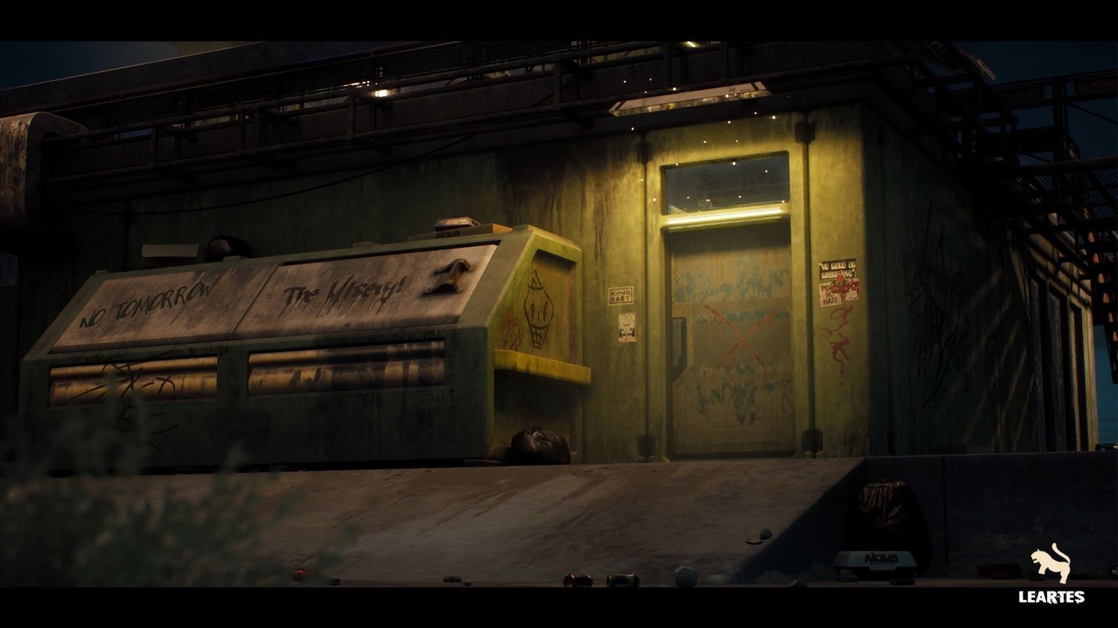 Nova Space Burgers Cyberpunk Abandoned Restaurant Bar Low-poly 3D model_19