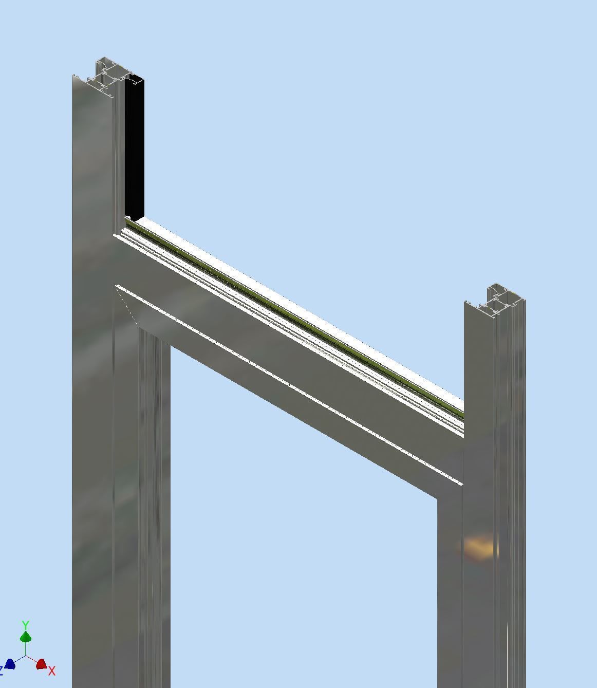 Aluminium extrusion frame assembly design  for door and windows 3D print model_12
