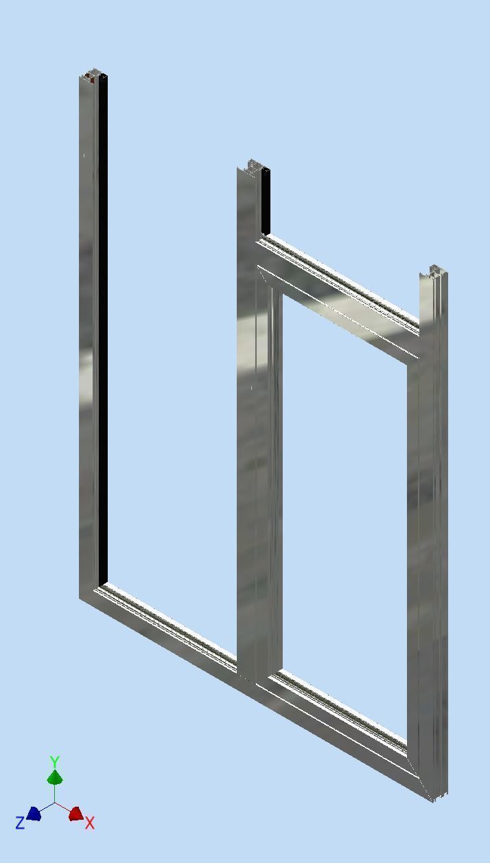 Aluminium extrusion frame assembly design  for door and windows 3D print model_20