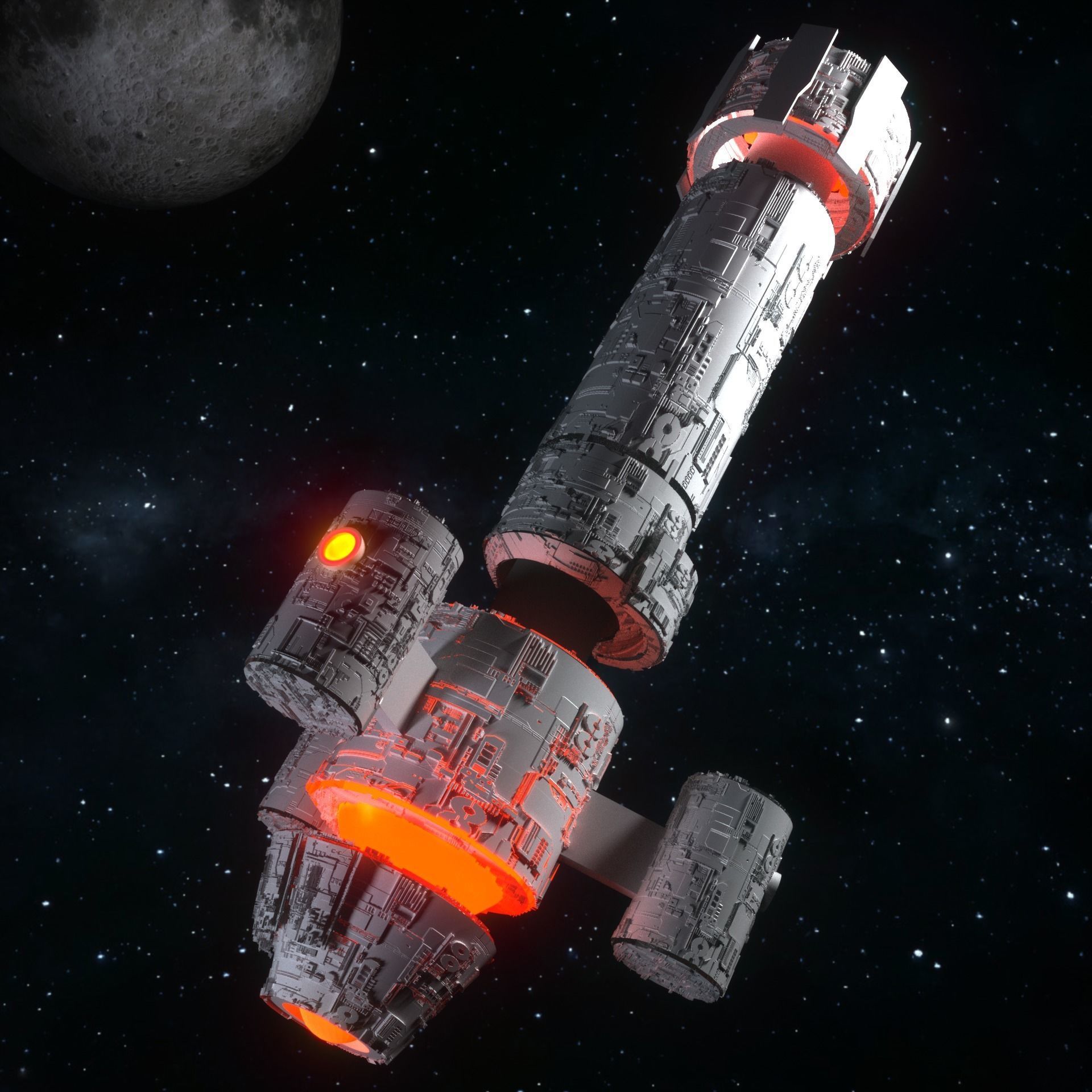 Justice League Watchtower Made in Blender 3D model_2