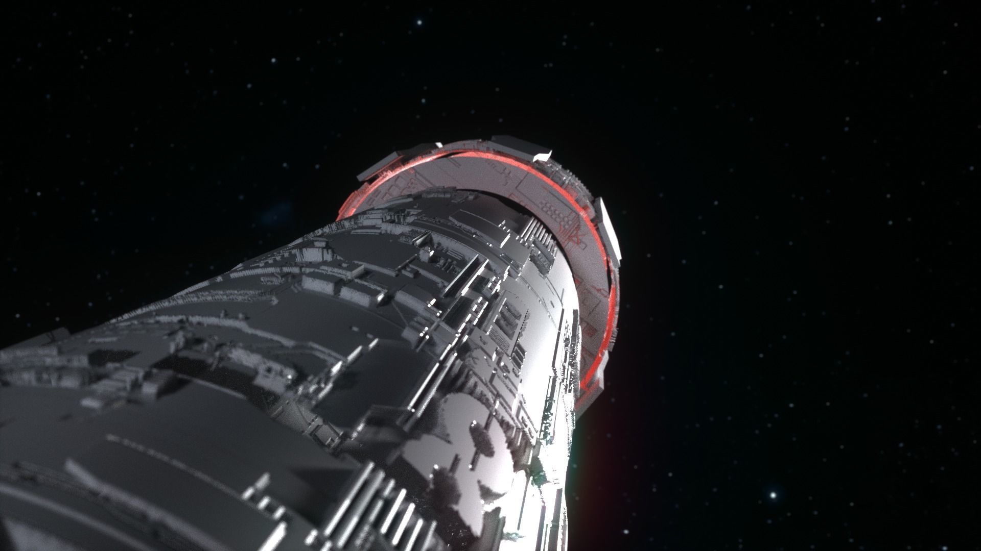 Justice League Watchtower Made in Blender 3D model_4