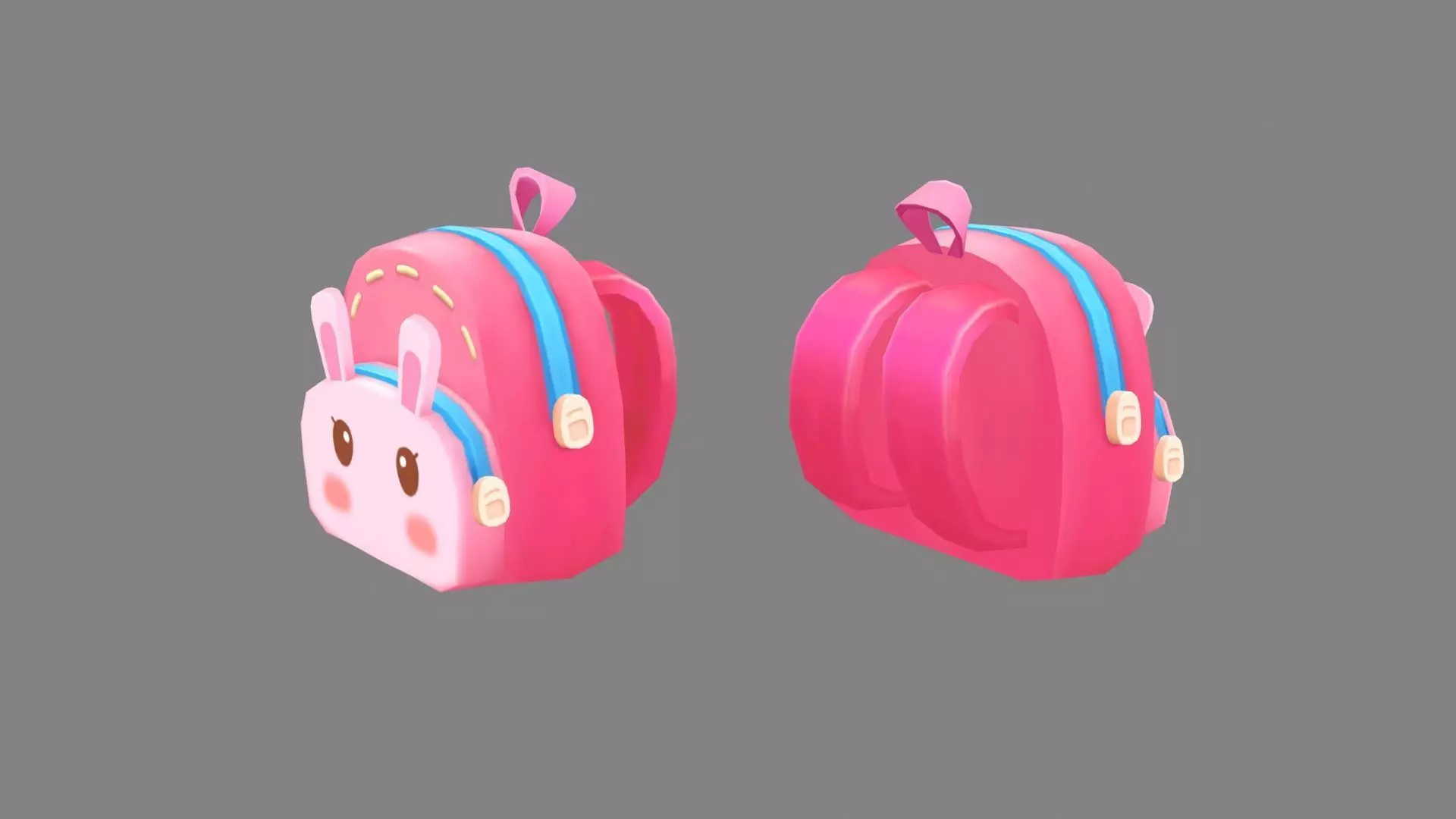 cartoon bunny bag Low-poly 3D model