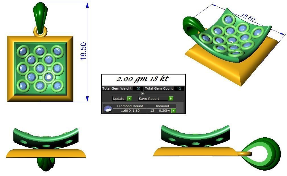 Pendant Earrings Combo 3D print model_2