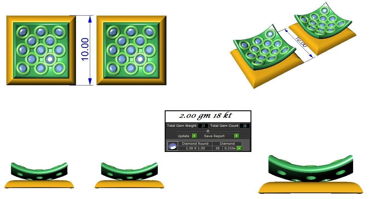 Pendant Earrings Combo 3D print model_1