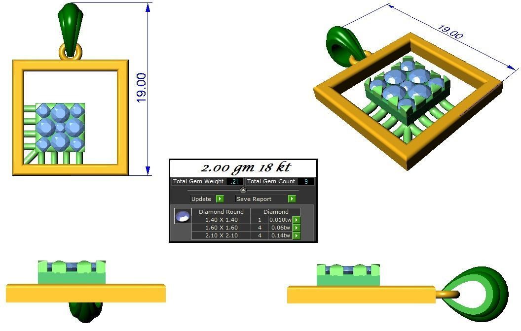 Pendant Earrings Combo 3D print model_2
