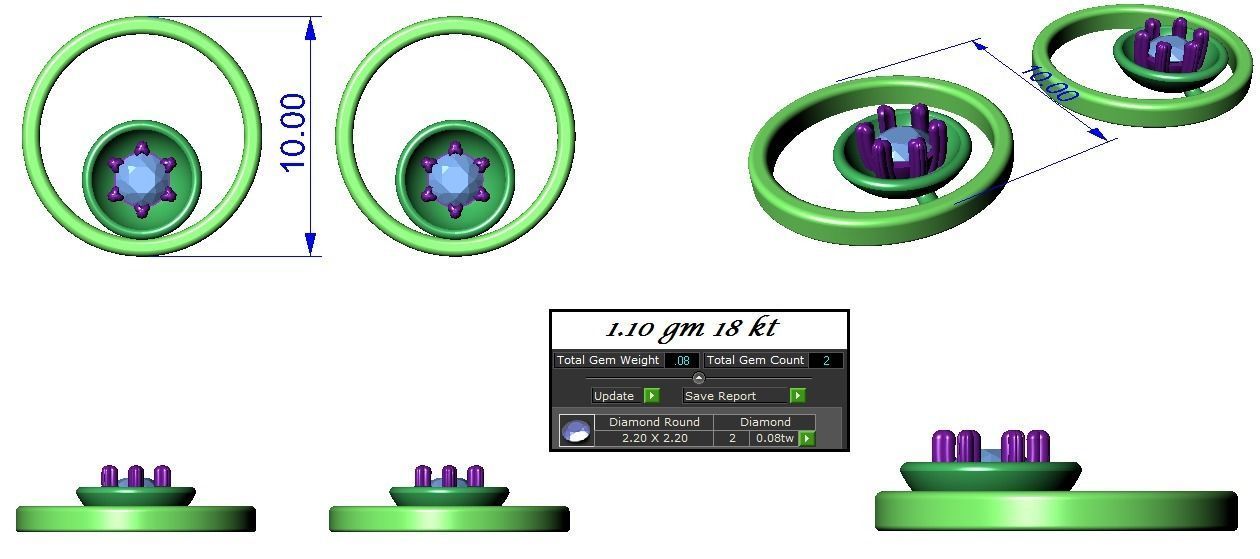 Pendant Earrings Combo 3D print model_1