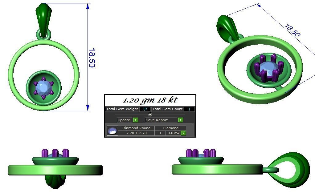 Pendant Earrings Combo 3D print model_2