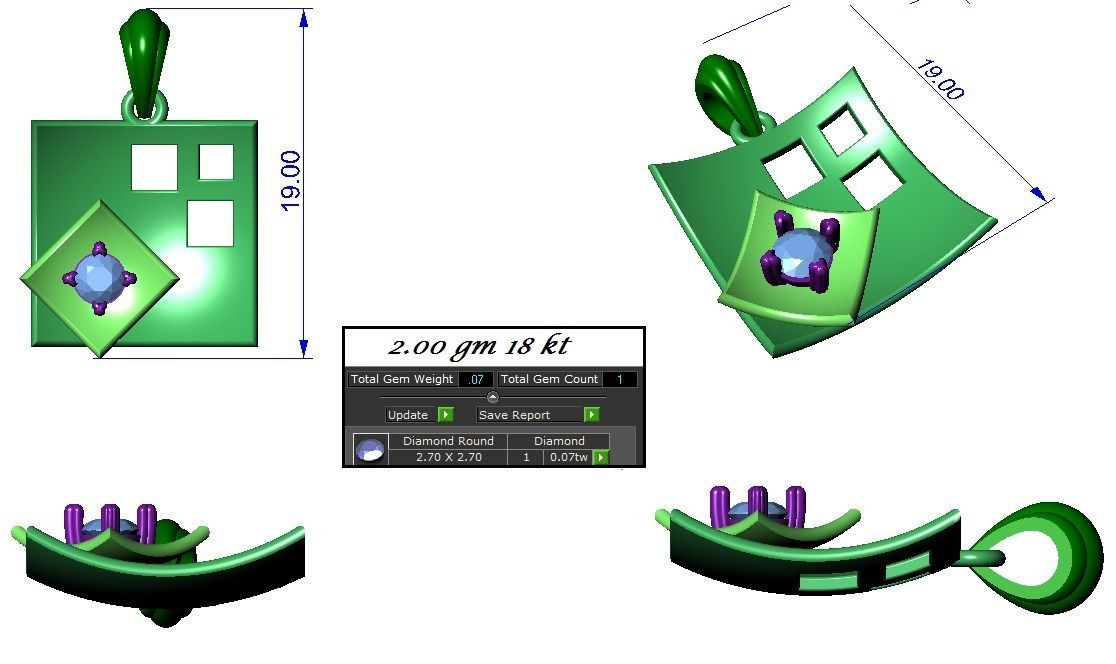 Pendant Earrings Combo 3D print model_2