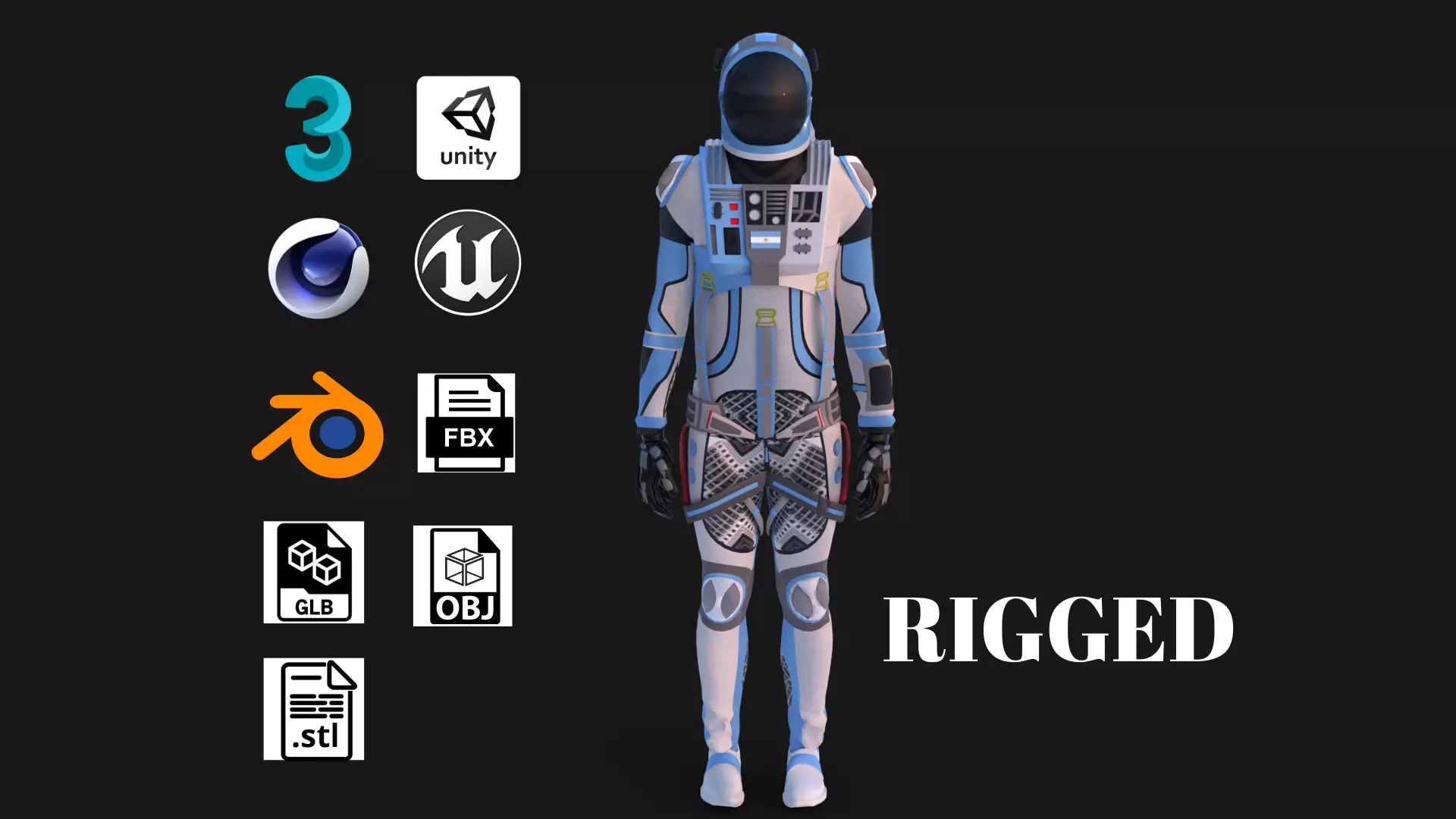 Astronaut Spacesuit Argentina 3D model