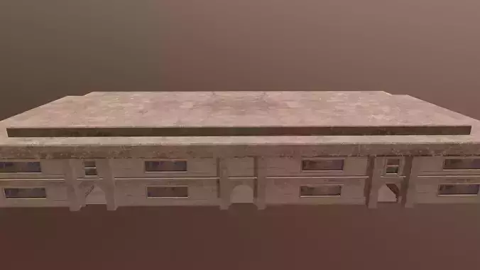Abandoned Neglected Building Low-poly 3D model