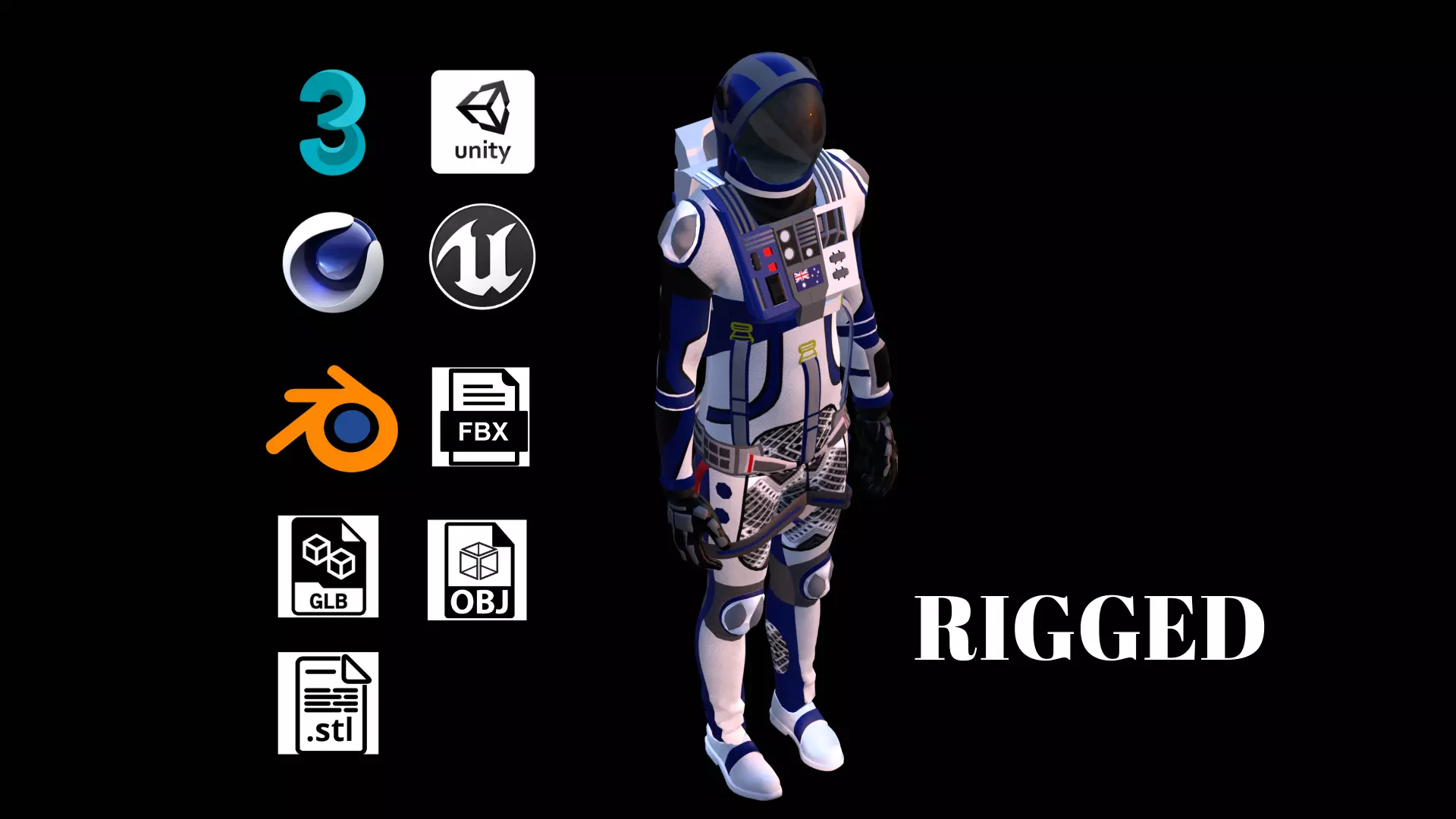 Astronaut Spacesuit Australia 3D model