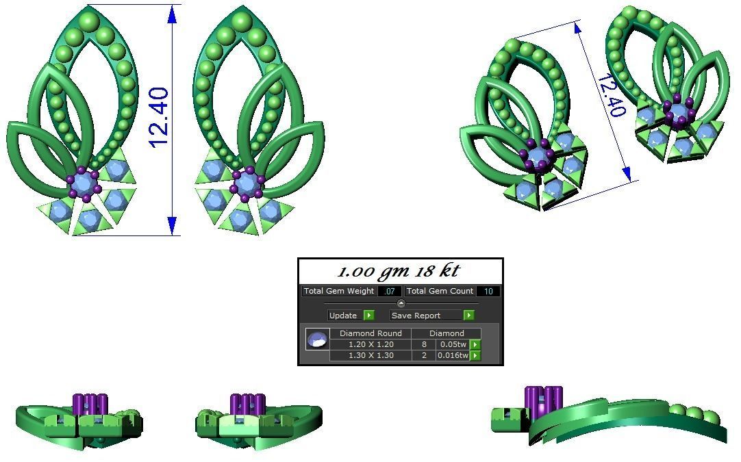 Pendant Earrings Combo 3D print model_1