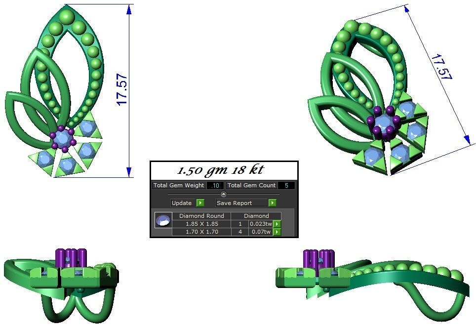 Pendant Earrings Combo 3D print model_2