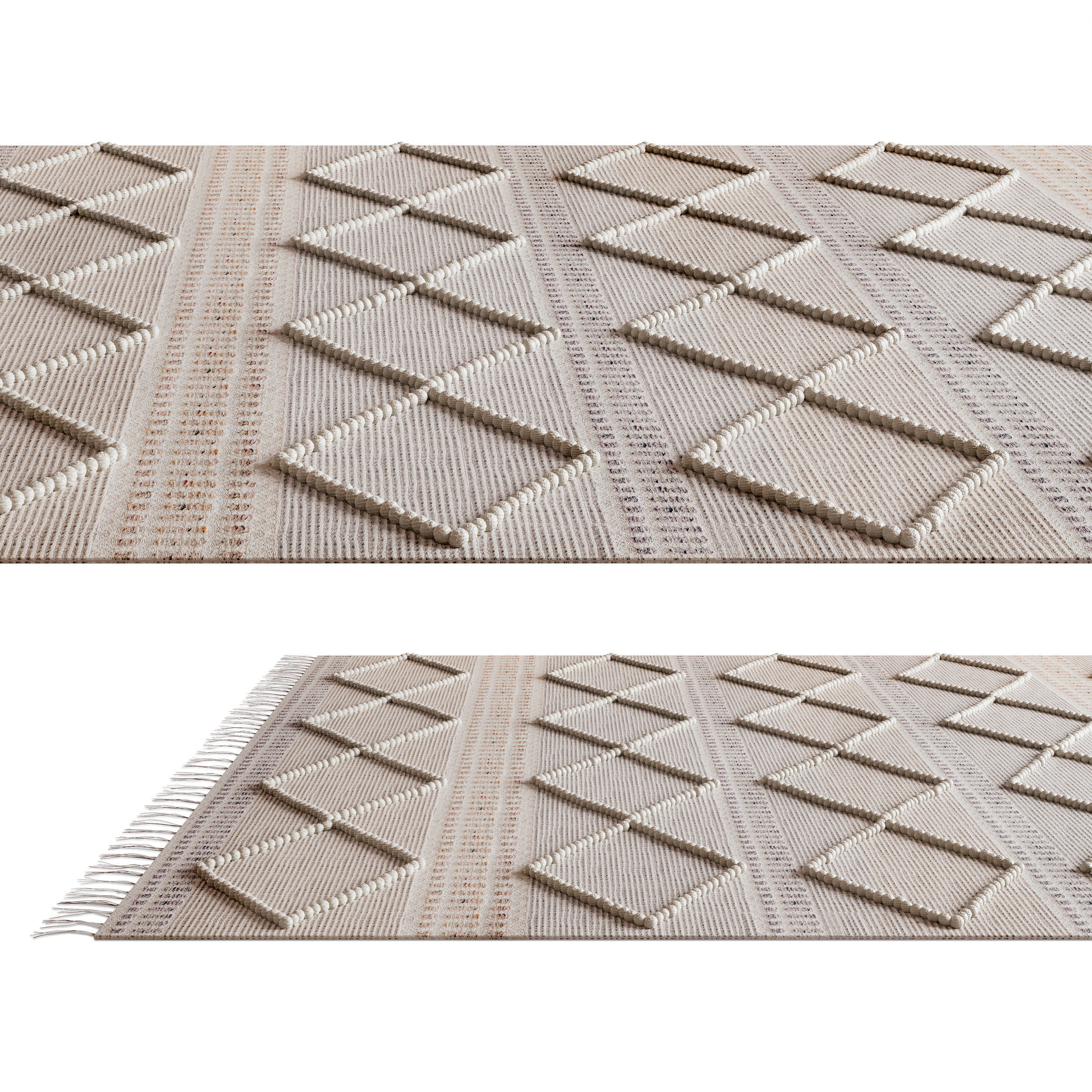 Home Republic Hendrix Natural And Sky Rug 3D model_4