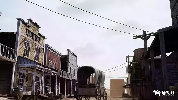 Western Town  Village Pack Low-poly 3D model