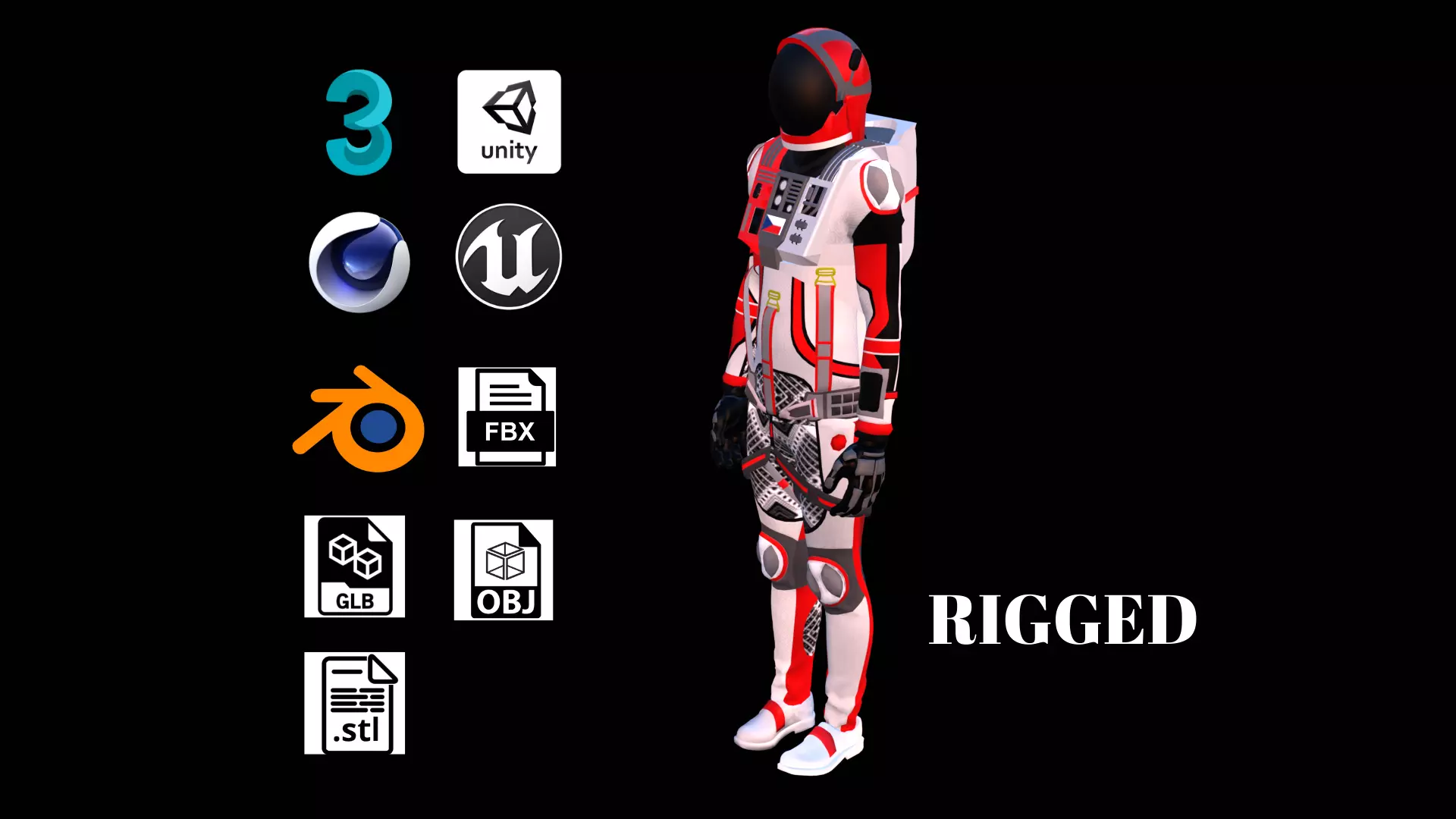 Astronaut Spacesuit Czech Republic 3D model
