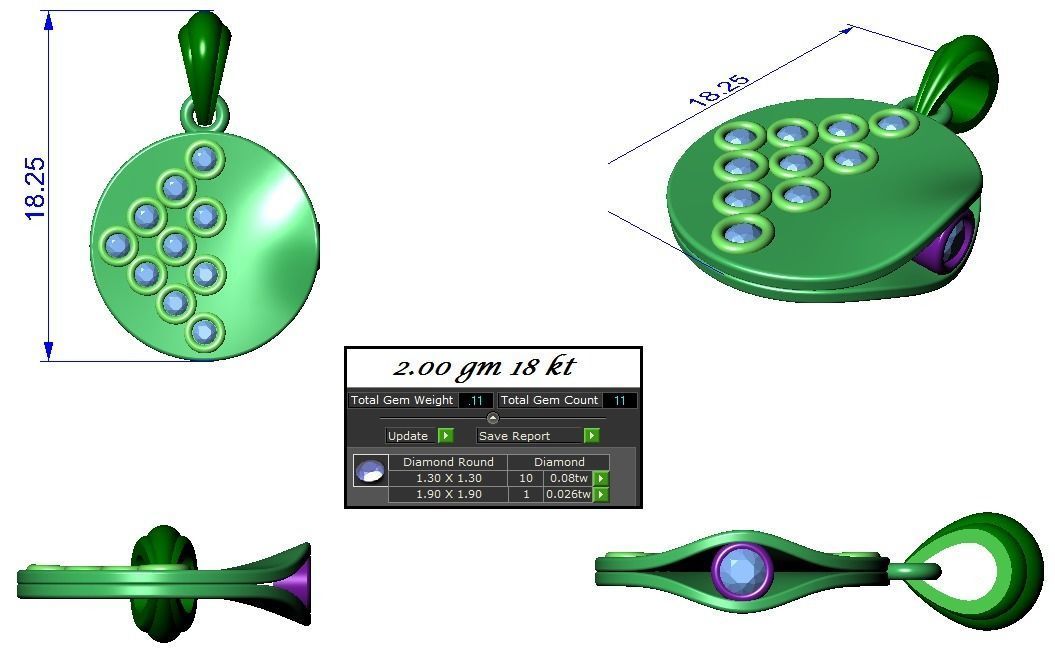 Pendant Earrings Combo 3D print model_2