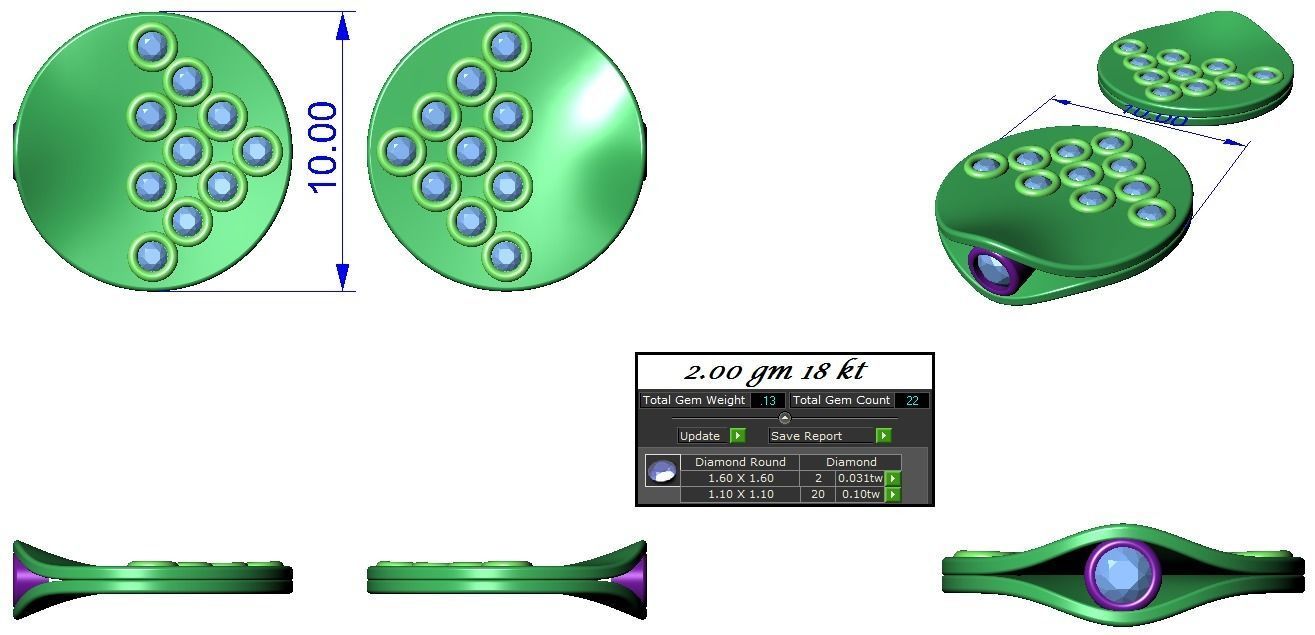 Pendant Earrings Combo 3D print model_1