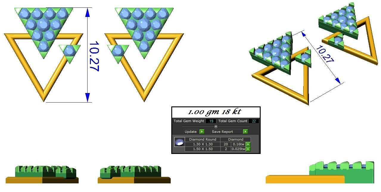 Pendant Earrings Combo 3D print model_1