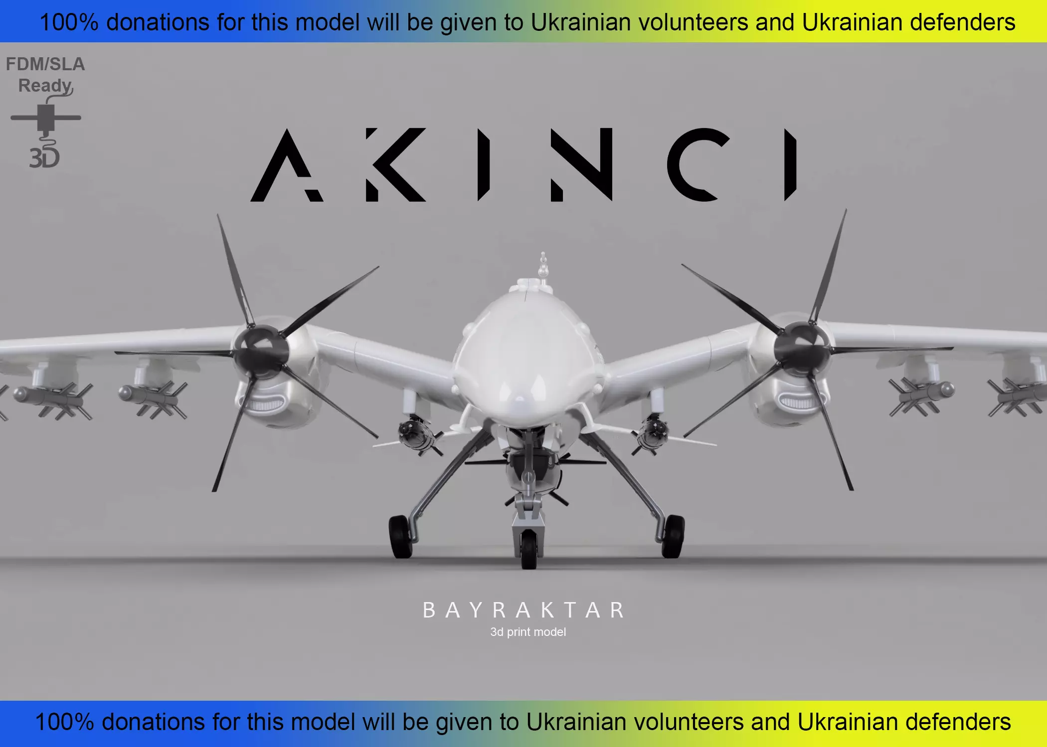 Baykar Bayraktar Akinci 3D print model 3D print model_0