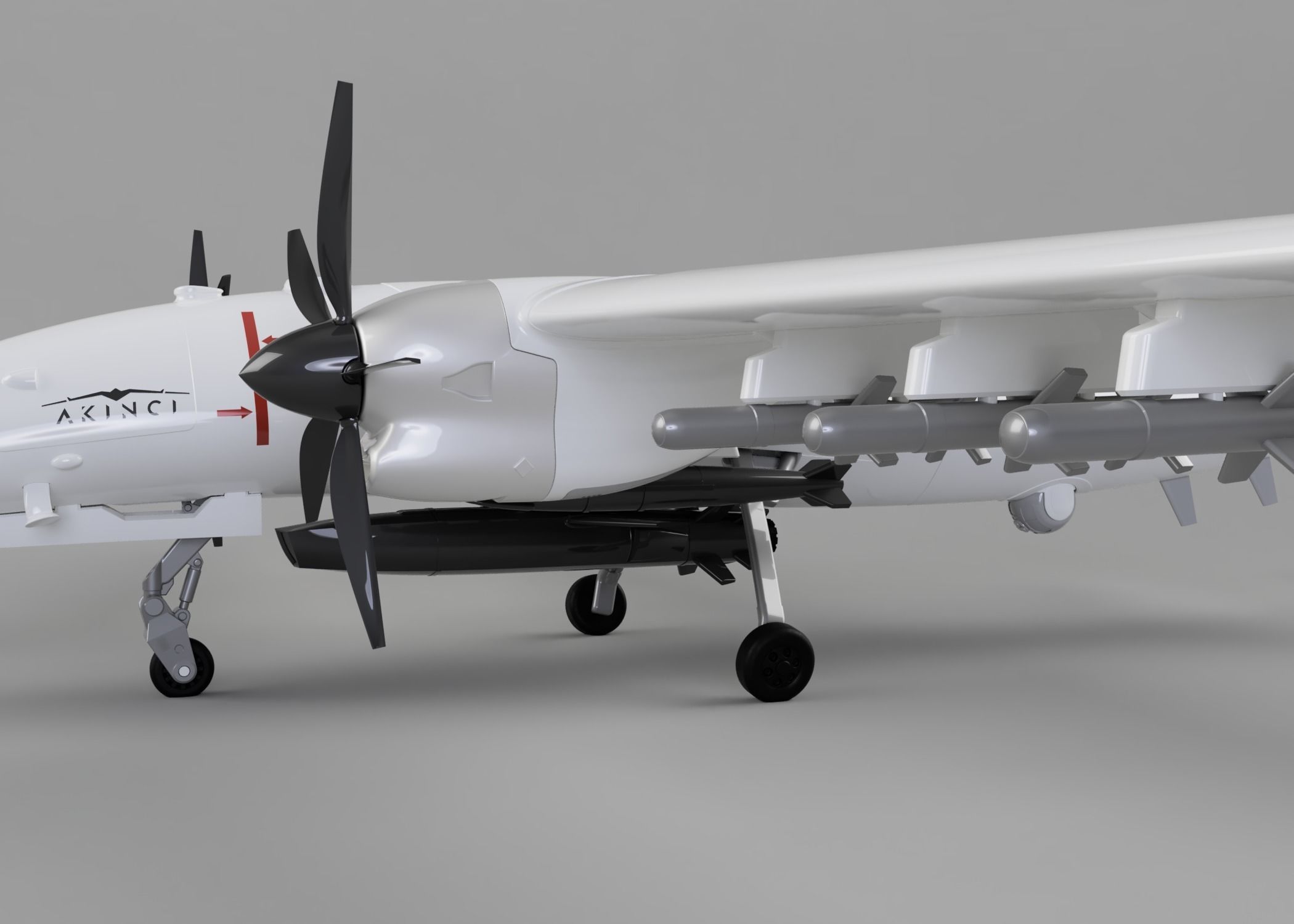 Baykar Bayraktar Akinci 3D print model 3D print model_17