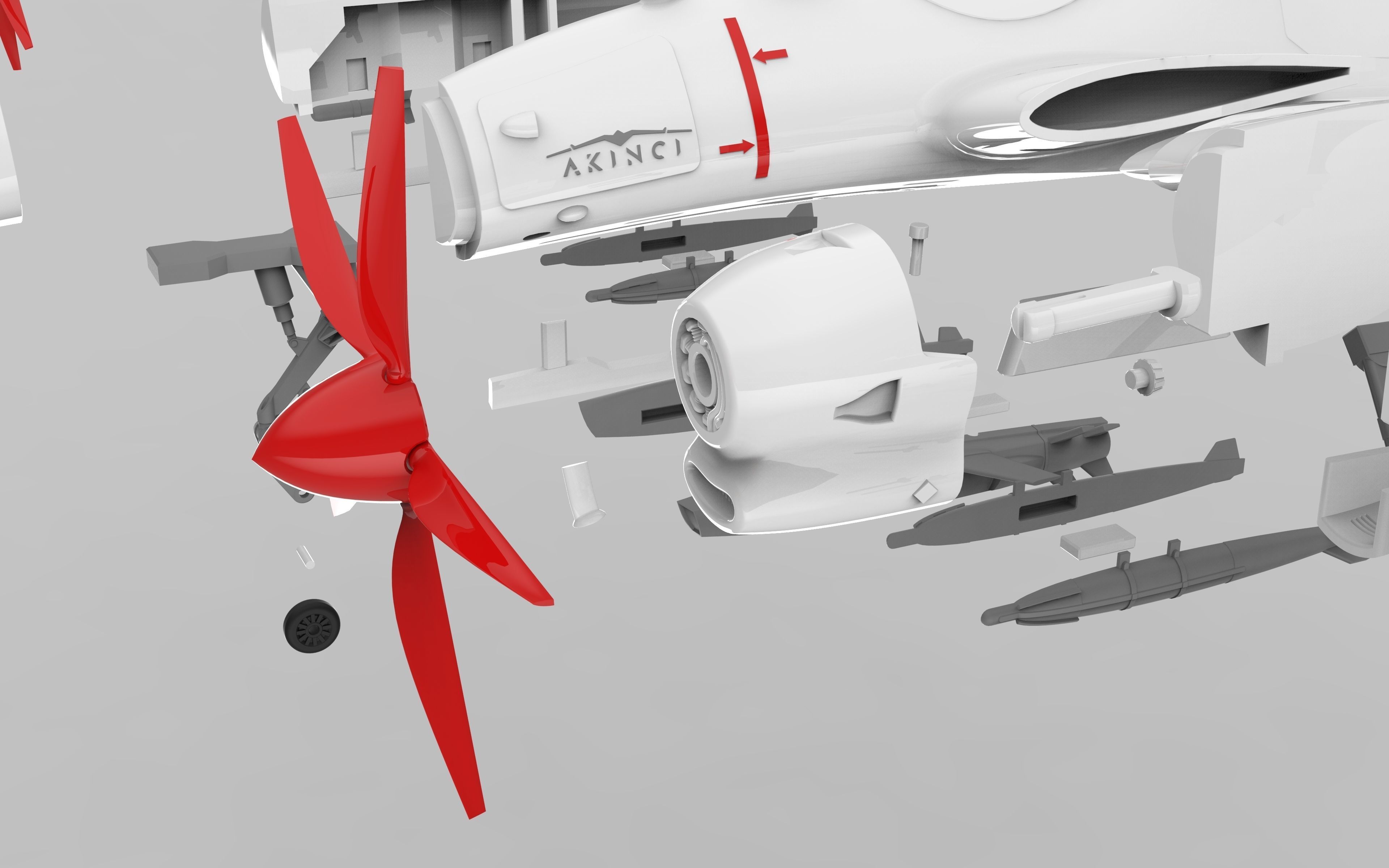 Baykar Bayraktar Akinci 3D print model 3D print model_12