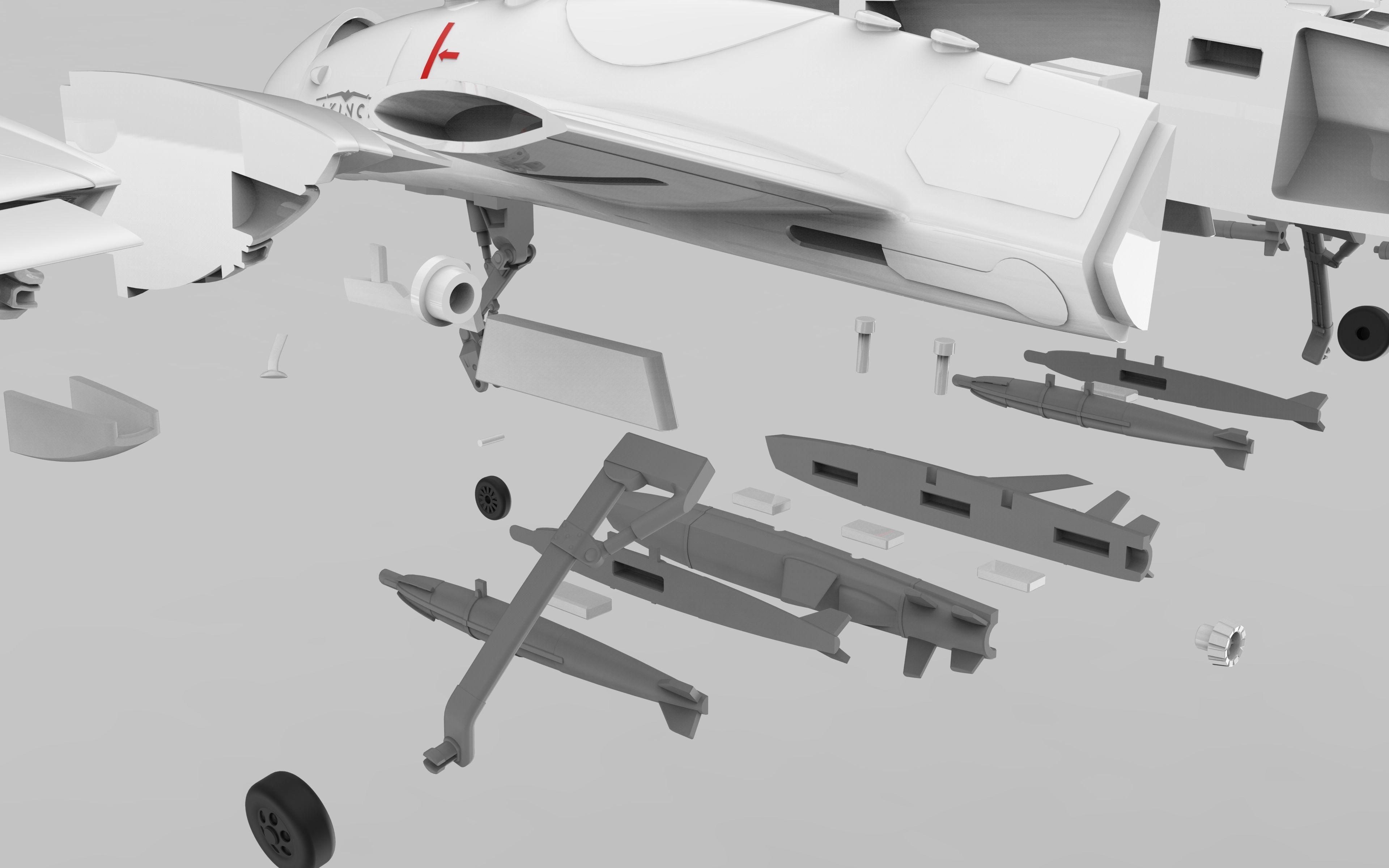 Baykar Bayraktar Akinci 3D print model 3D print model_13