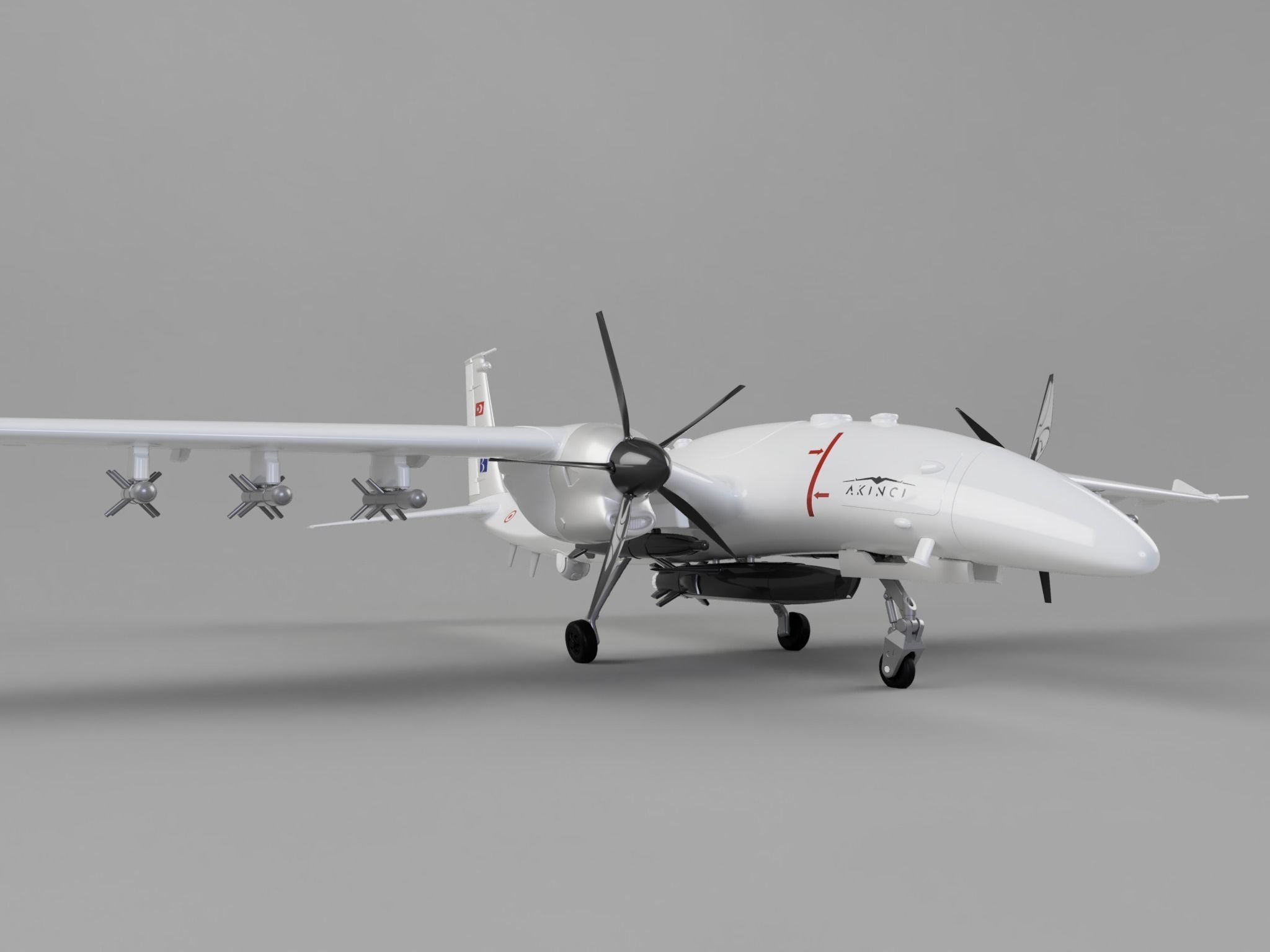 Baykar Bayraktar Akinci 3D print model 3D print model_15