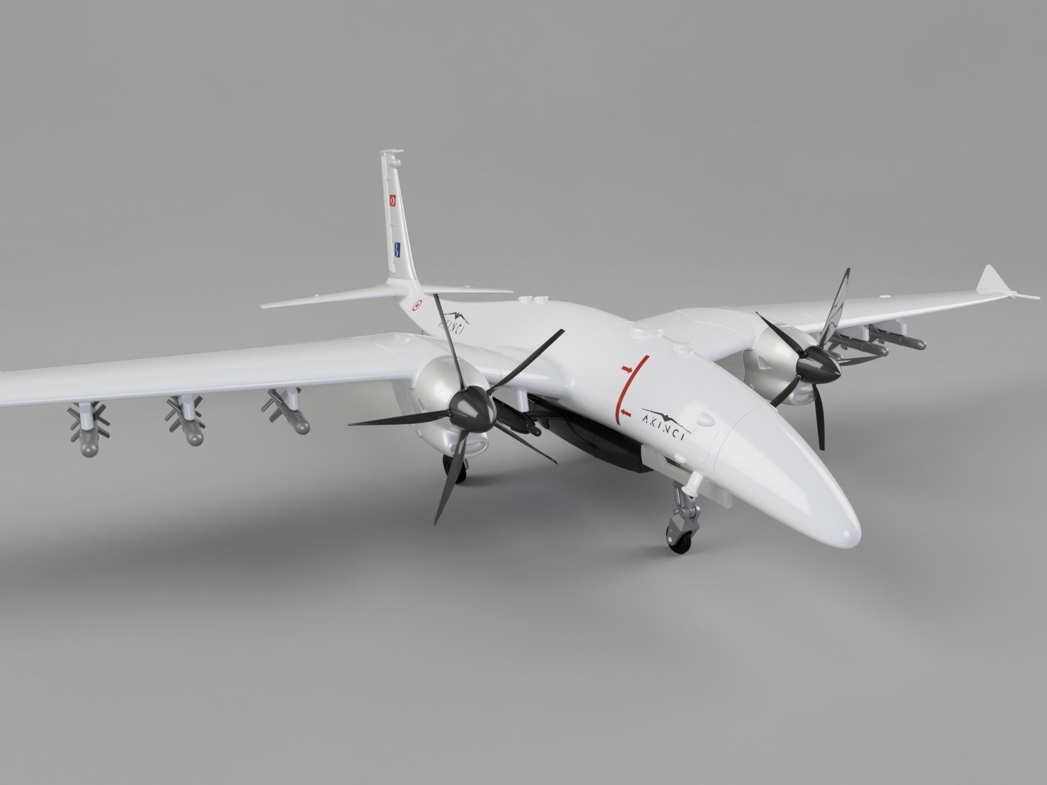 Baykar Bayraktar Akinci 3D print model 3D print model_16