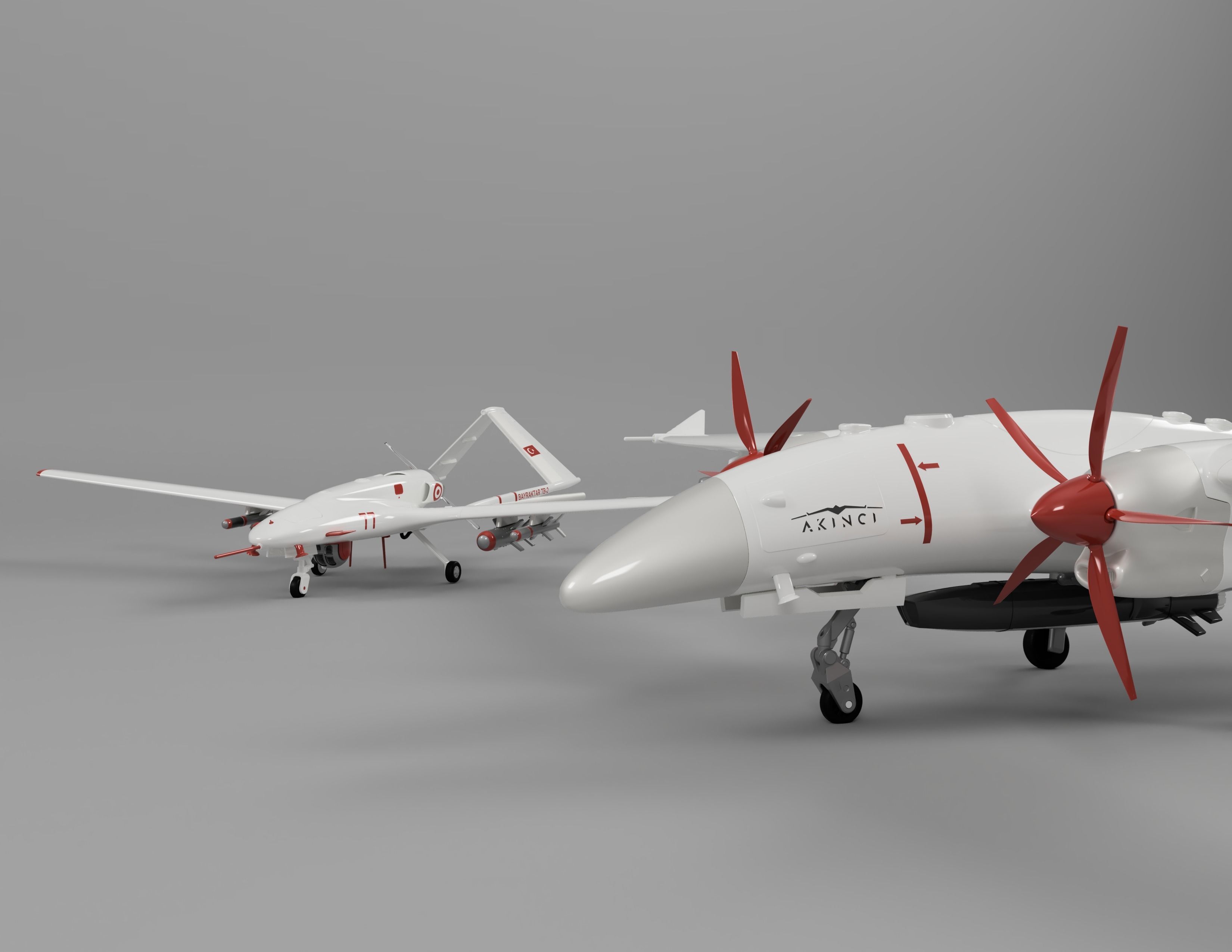 Baykar Bayraktar Akinci 3D print model 3D print model_18