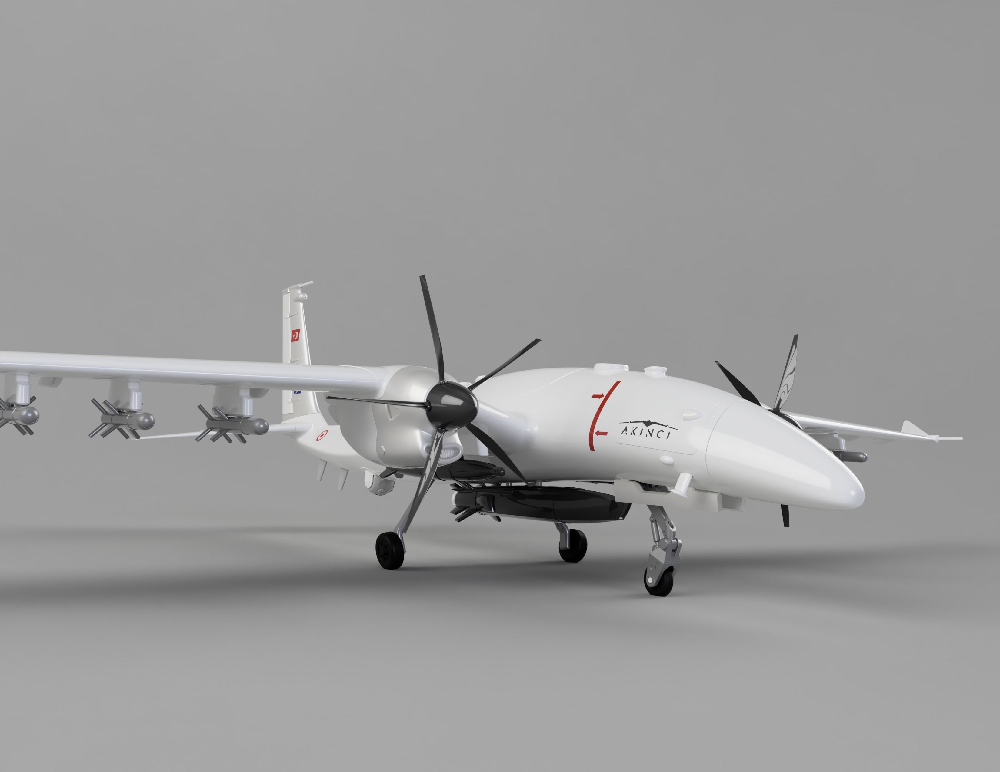 Baykar Bayraktar Akinci 3D print model 3D print model_28