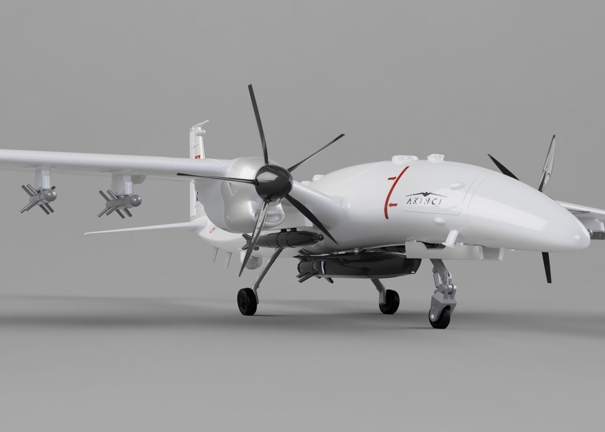 Baykar Bayraktar Akinci 3D print model 3D print model_22