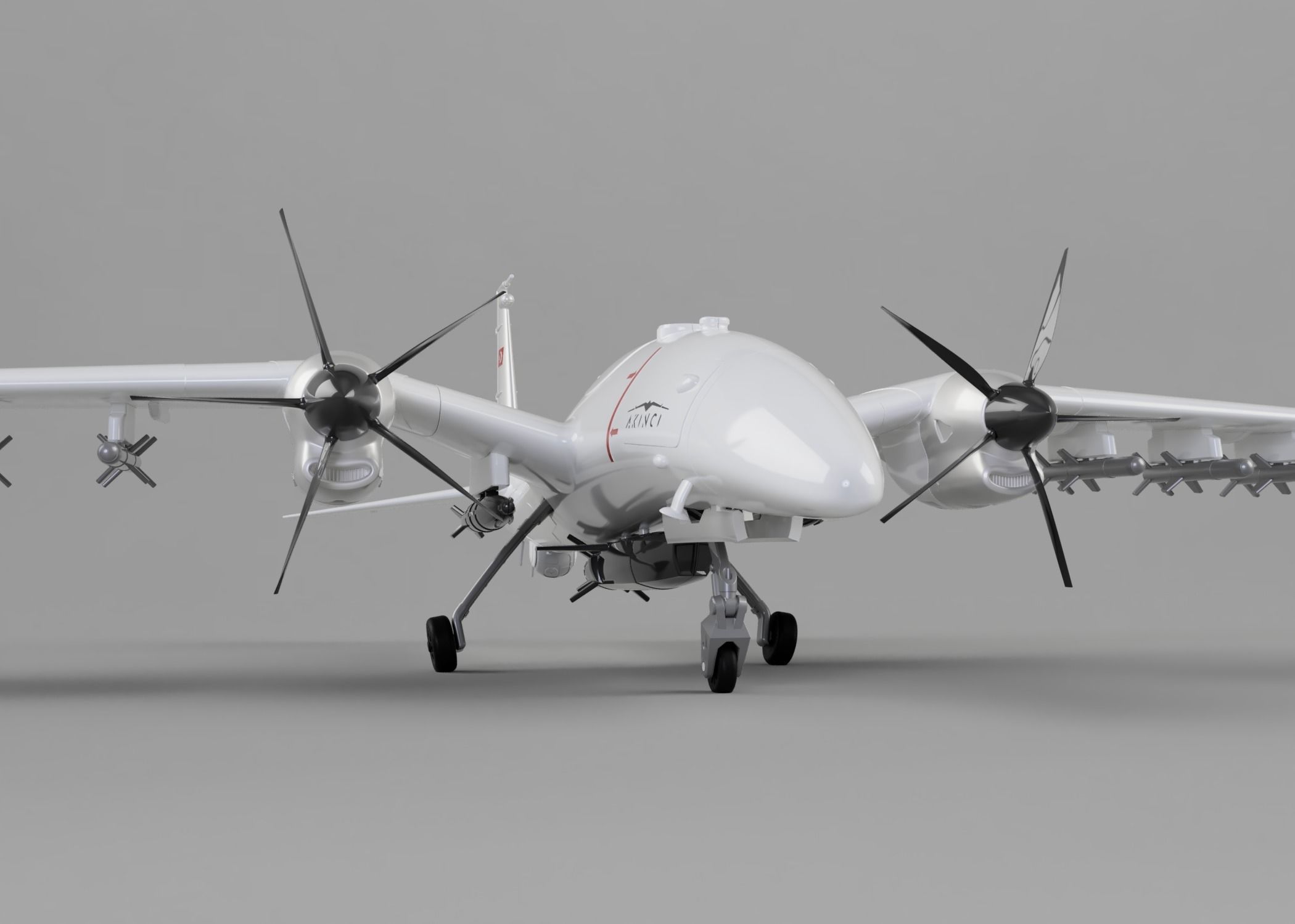 Baykar Bayraktar Akinci 3D print model 3D print model_23