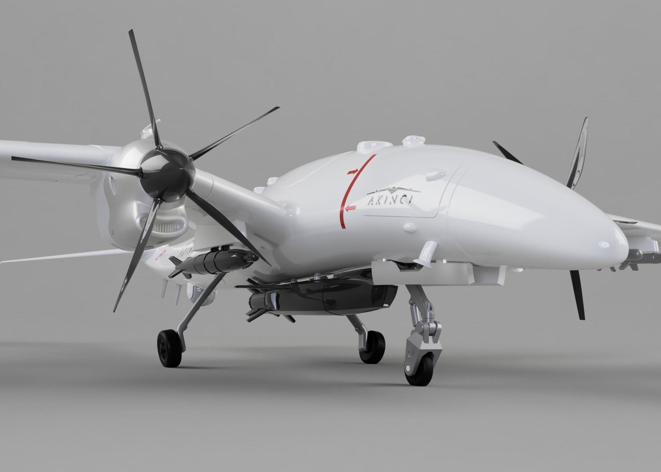 Baykar Bayraktar Akinci 3D print model 3D print model_26