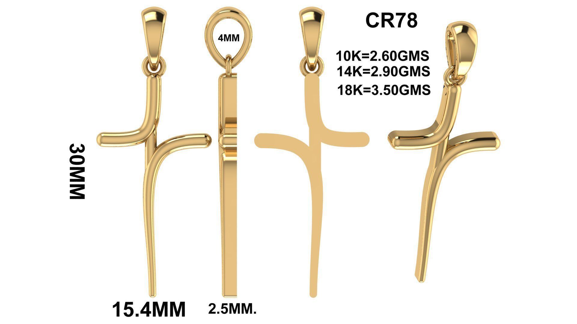 CROSS PENDANT CR78 3D print model_6