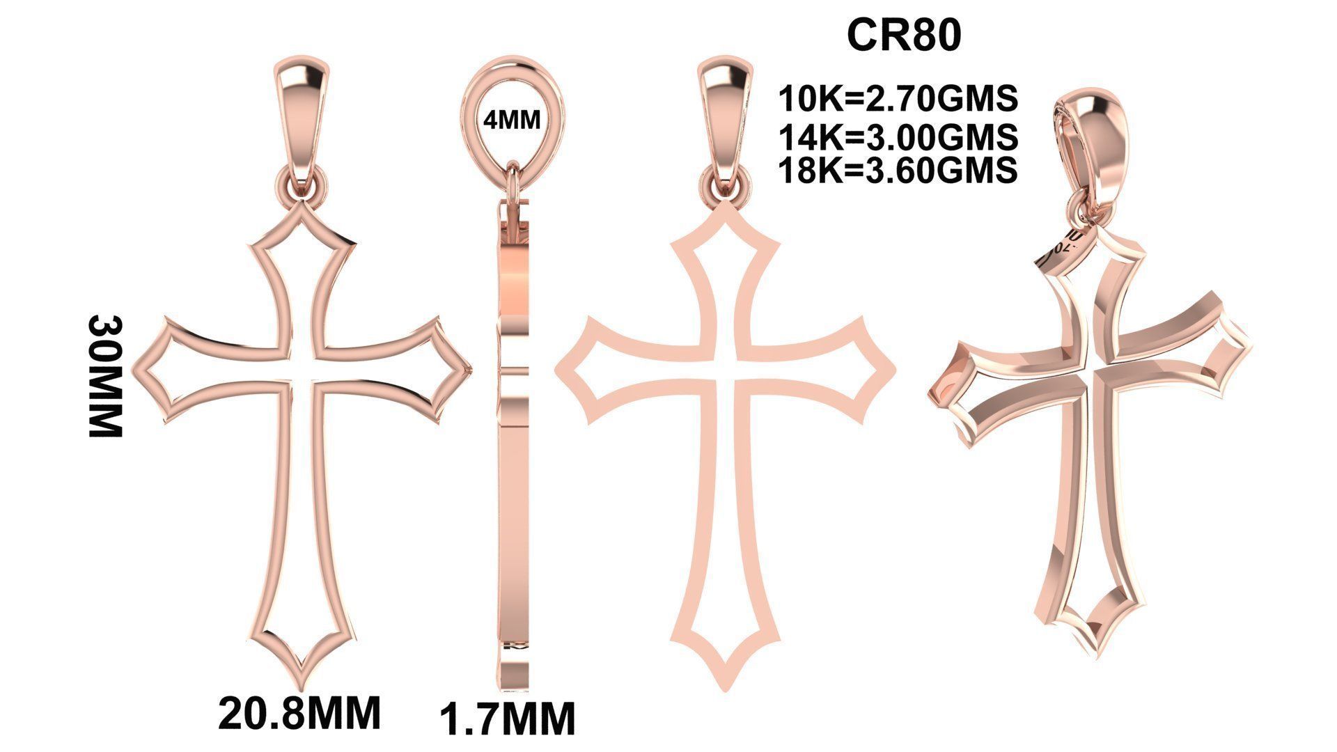 CROSS PENDANT CR79 3D print model_6