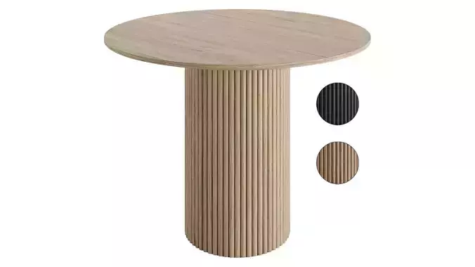 Farmhouse 39 Round Wood Dining Table by Homary